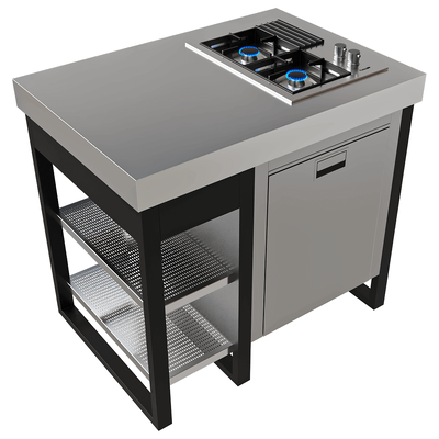 Fogher带燃气灶的金属户外橱柜3D模型（OBJ,FBX,MAX）