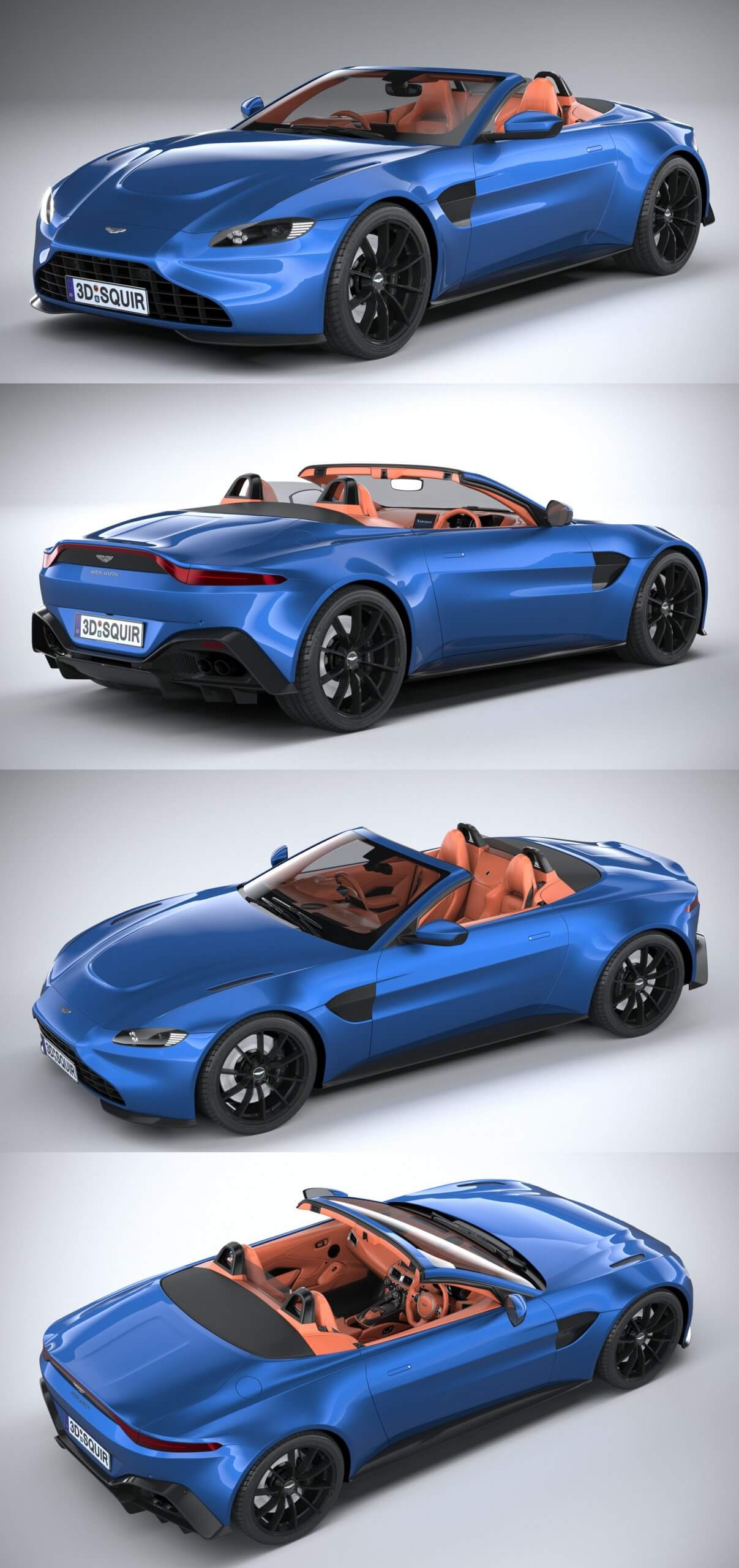 2021款阿斯顿马丁Aston Martin Vantage Roadster敞篷跑车3D模型（OBJ,FBX,MAX）