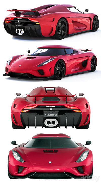 2016款科尼赛克Koenigsegg Regera跑车3D模型（OBJ,FBX,MAX）