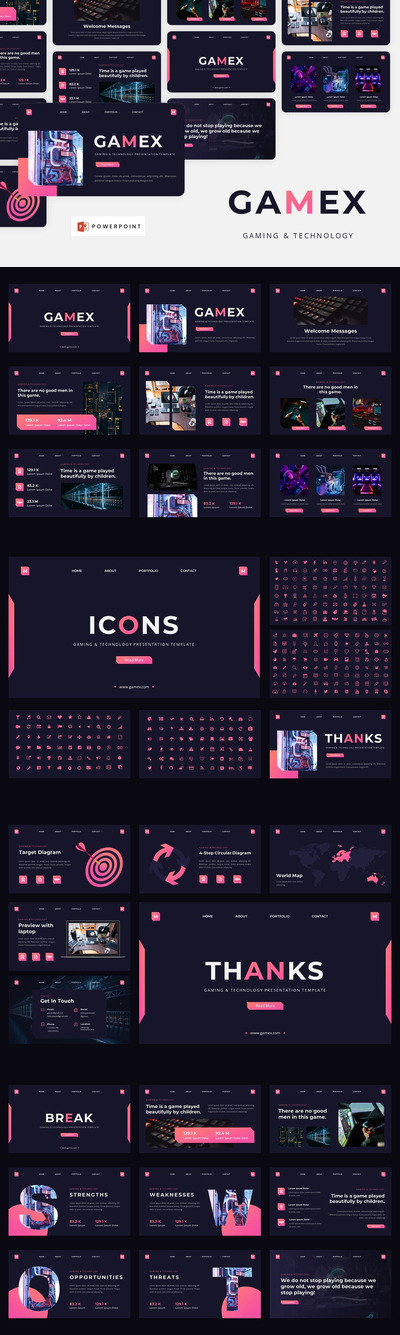 游戏和技术PPT模版 (PPT,PPTX)