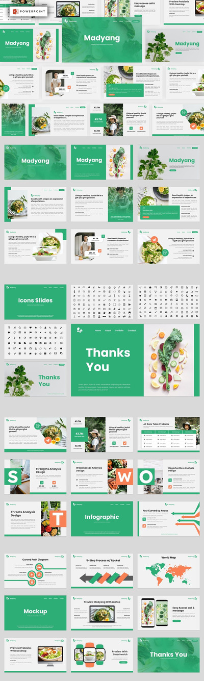 绿色健康食品ppt模板 (PPT,PPTX)