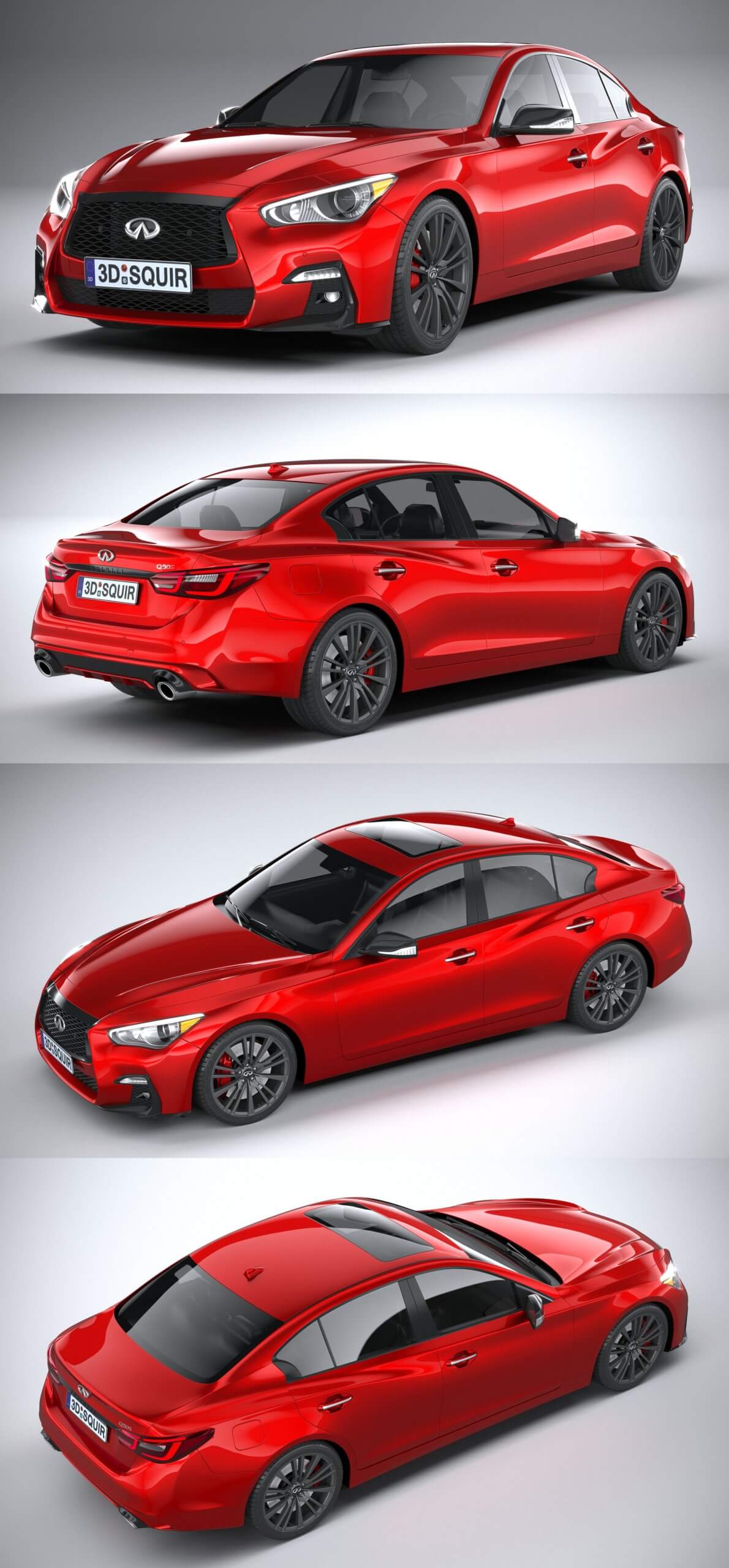2021款英菲尼迪Infiniti Q50汽车3D模型（OBJ,FBX,MAX）