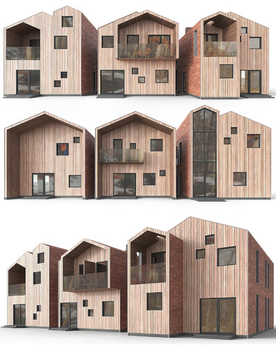 Barn House现代乡村A型住宅建筑 房屋3D模型（OBJ,MAX）