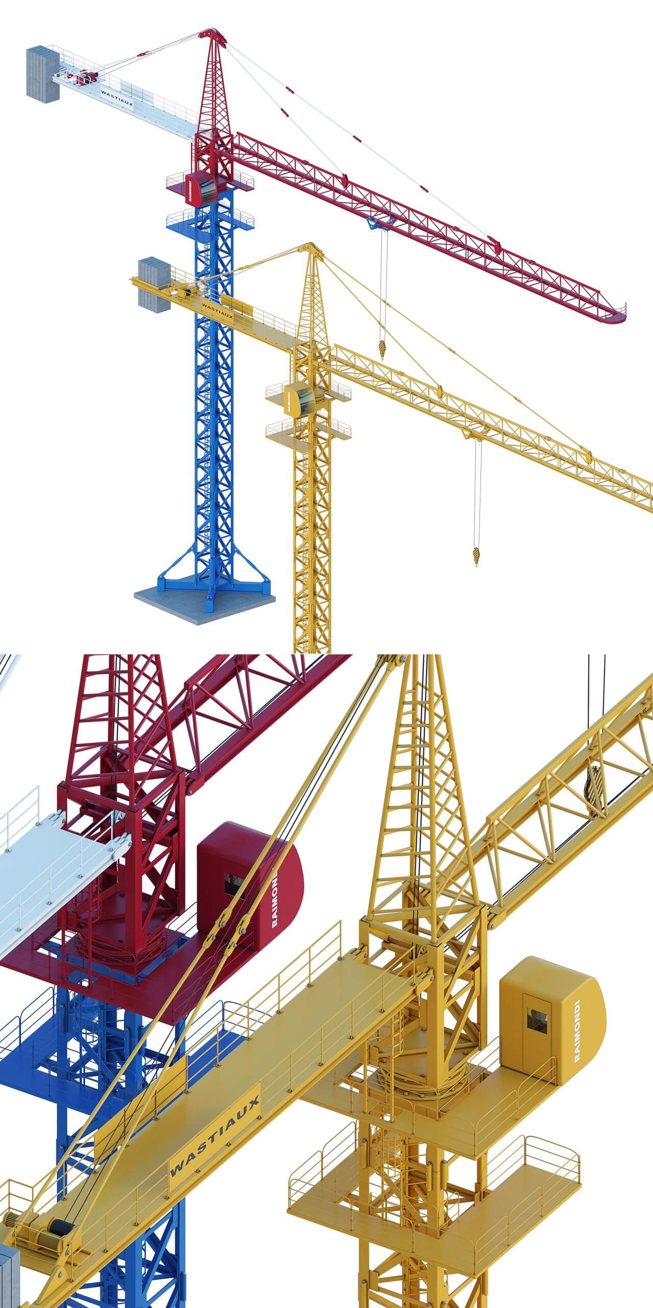 塔吊 塔式起重机3D模型（OBJ,MAX）