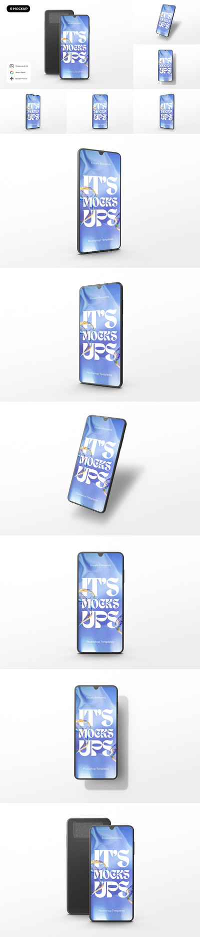 黑色手机摄像头实物模型样机 (PSD)