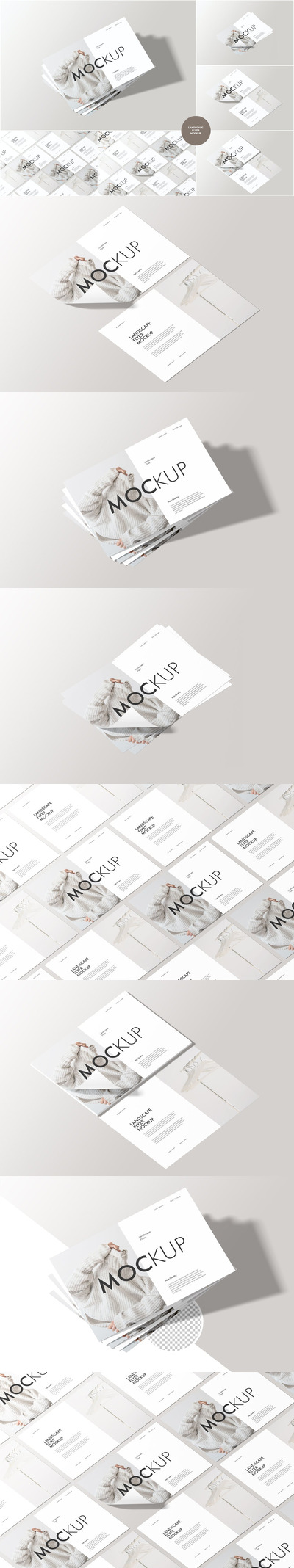 横向传单实物模型透视图样机 (PSD)