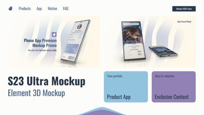 三星S23 Ultra手机3D样机UI展示视频AE模板 (AEP)