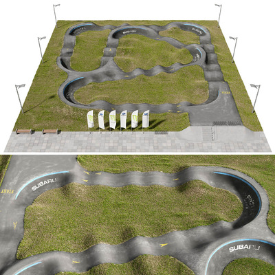 Pump track特殊地形自行车道3D模型（OBJ,MAX）