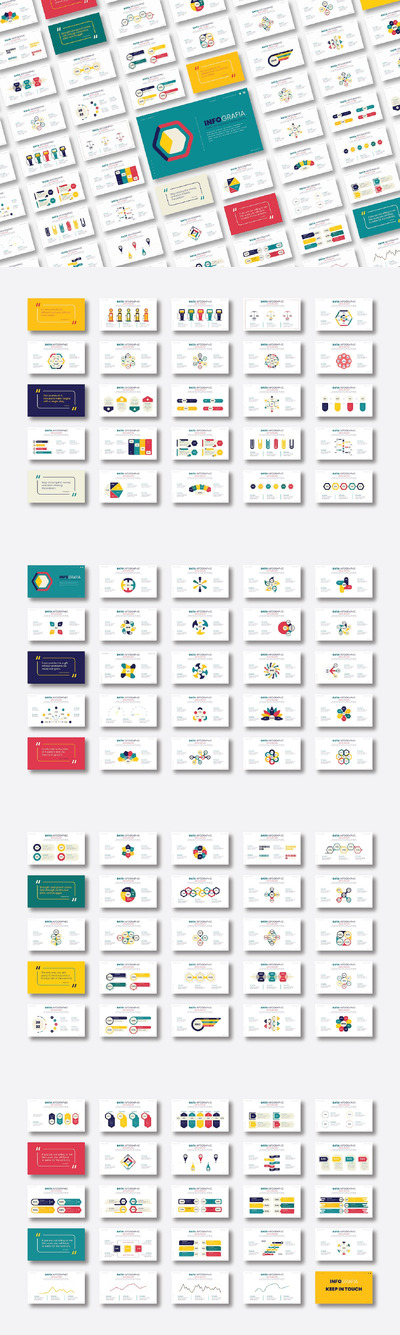 彩色图表信息图演示ppt模板 (PPTX)