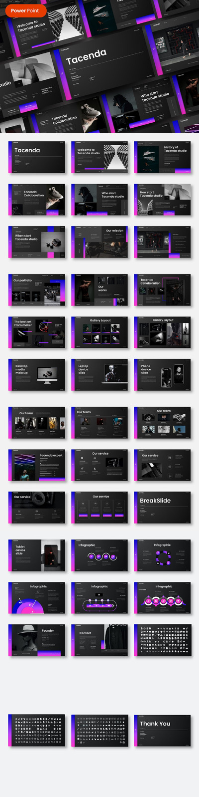 暗黑深色产品展示ppt模板 (PPTX)