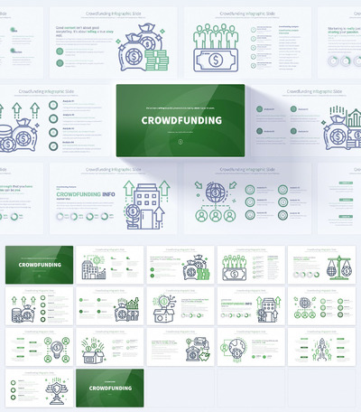 众筹信息图表幻灯片ppt模板 (PPTX,PDF)