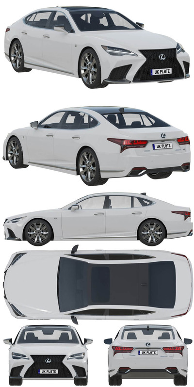 2022款雷克萨斯Lexus LS F Sport汽车3D模型（OBJ,FBX,MAX）