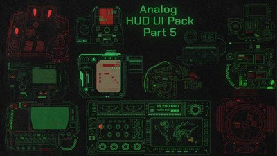 复古科技HUD UI 元素AE素材包 (AEP)