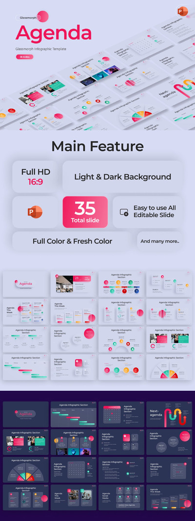 🔴高品质的时尚高端多用途会议流程大数据PowerPoint幻灯片演示模板（pptx）