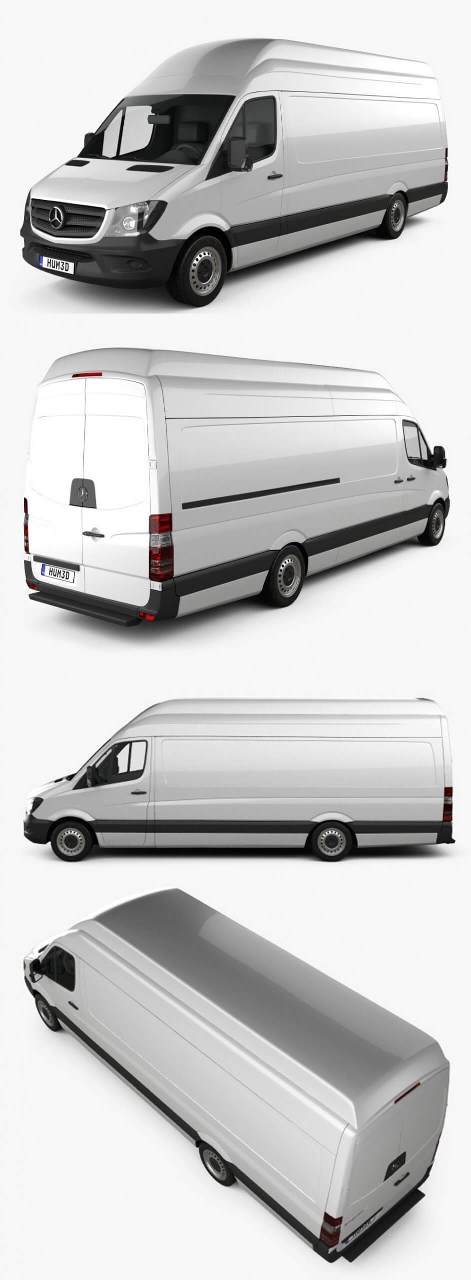 2016奔驰Mercedes-Benz Sprinter Panel Van ELWB SHR货车 商用车3D模型（OBJ,FBX,MAX）