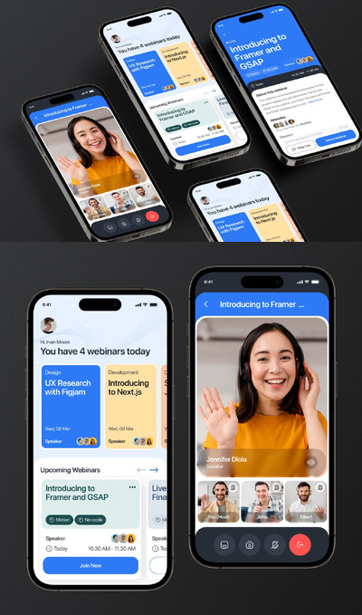 网络研讨会移动应用APP UI KIT (FIG)
