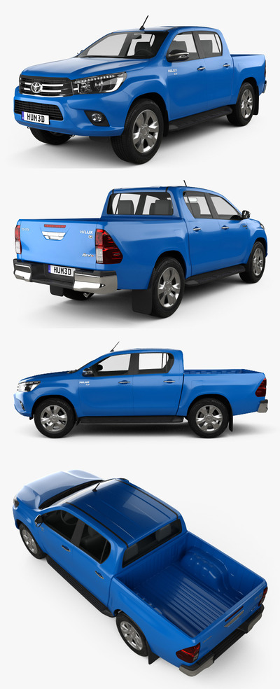 2018丰田Toyota Hilux Double Cab Revo皮卡车3D模型（OBJ,FBX,MAX）