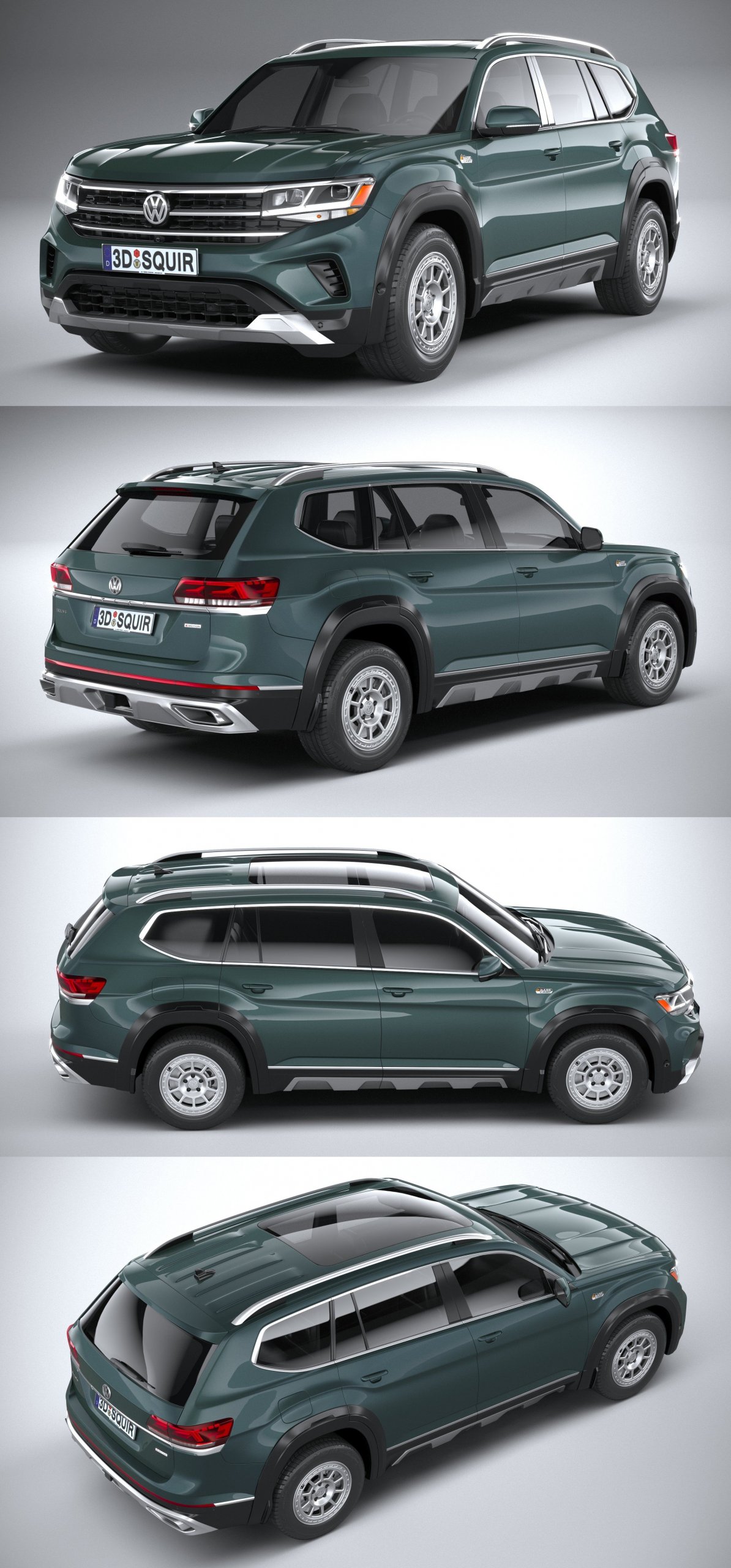 2021款大众Volkswagen Atlas Basecamp越野车3D模型（OBJ,FBX,MAX）
