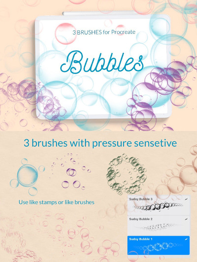 Sudsy泡沫肥皂procreate笔刷 (BRUSHSET)