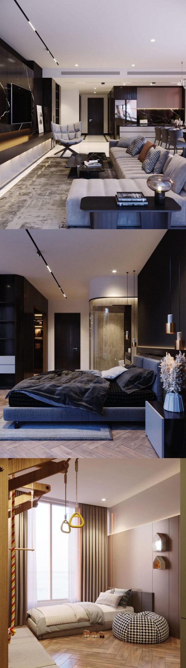 客厅卧室设计 客厅卧室内部场景3D模型（MAX）