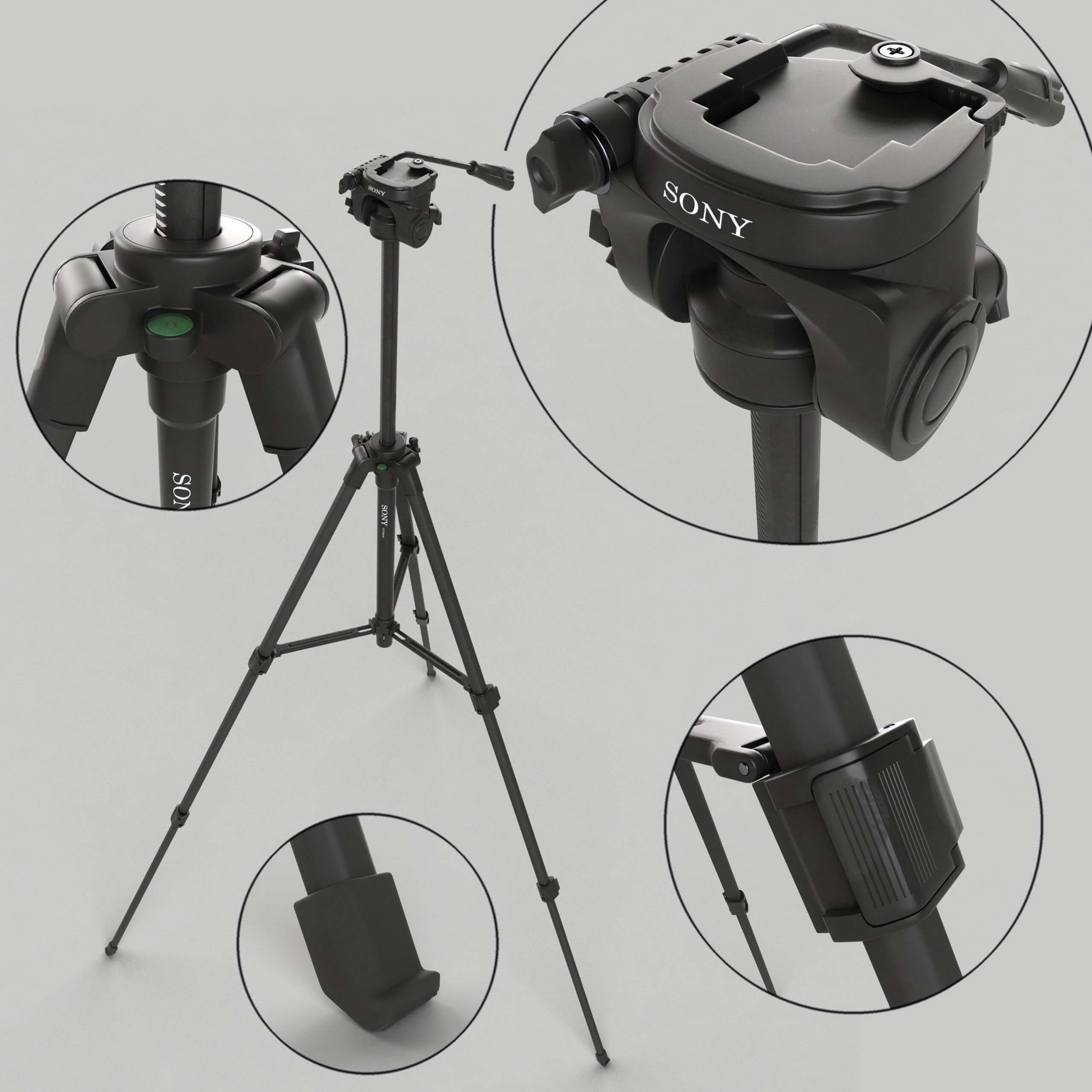 索尼SONY VCT-R640三脚架3D模型（OBJ,FBX,MAX）