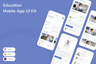 教育移动应用APP UI KIT (SKETCH,FIG,XD)