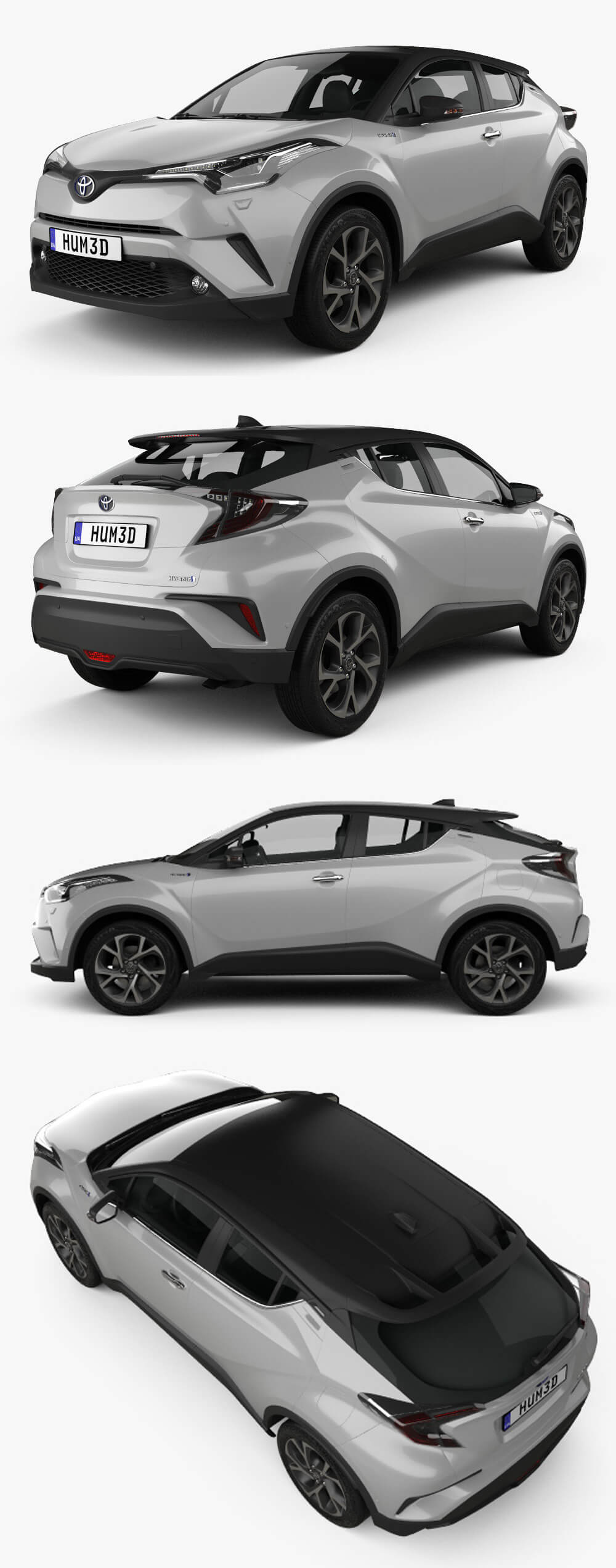 2020款丰田Toyota C-HR电动SUV汽车3D模型（OBJ,FBX,MAX）