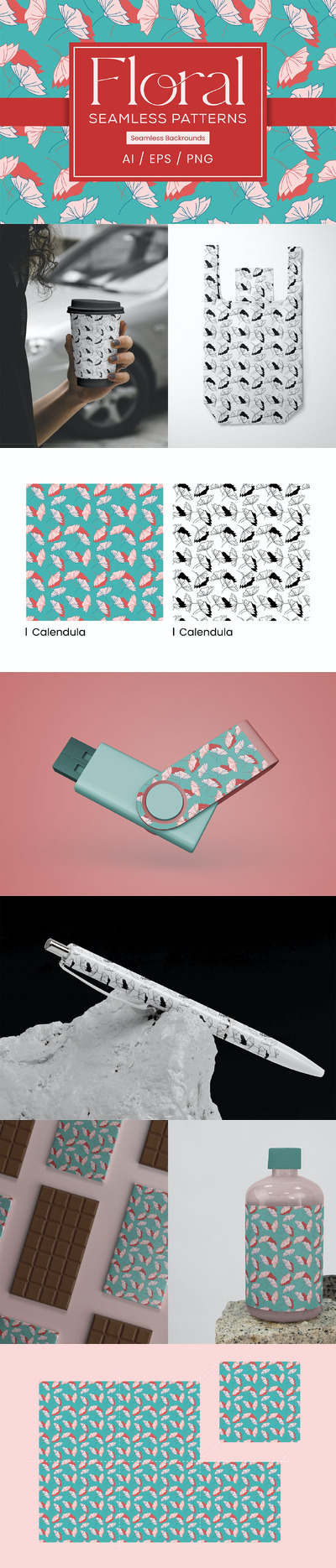 花卉图案背景 (AI,EPS,PNG)