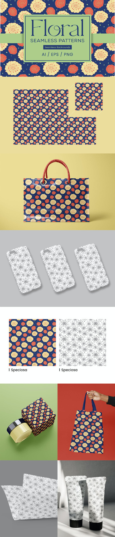 花卉图案背景 (AI,EPS,PNG)