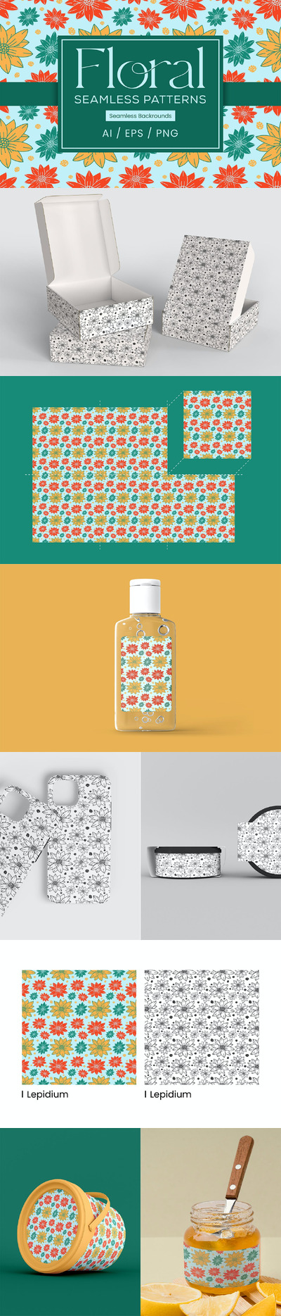 花卉图案背景 (AI,EPS,PNG)