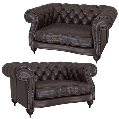 BAXTER Diana Chester皮革扶手沙发3D模型（OBJ,FBX,MAX）