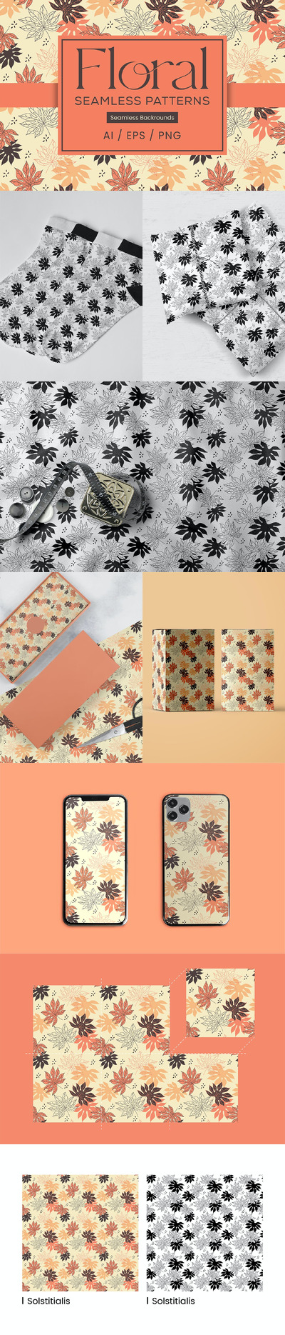 花卉图案背景 (AI,EPS,PNG)