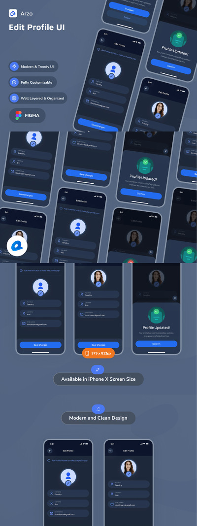 编辑配置文件应用App UI Kit (FIG)