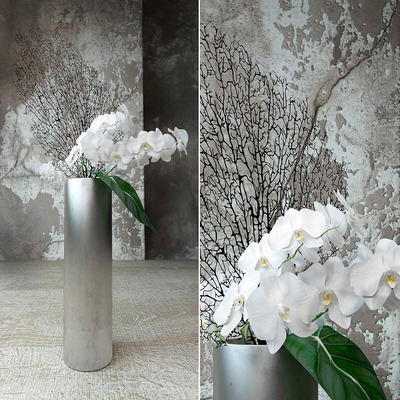 金属花瓶中的白兰花3D模型（OBJ,FBX,MAX）