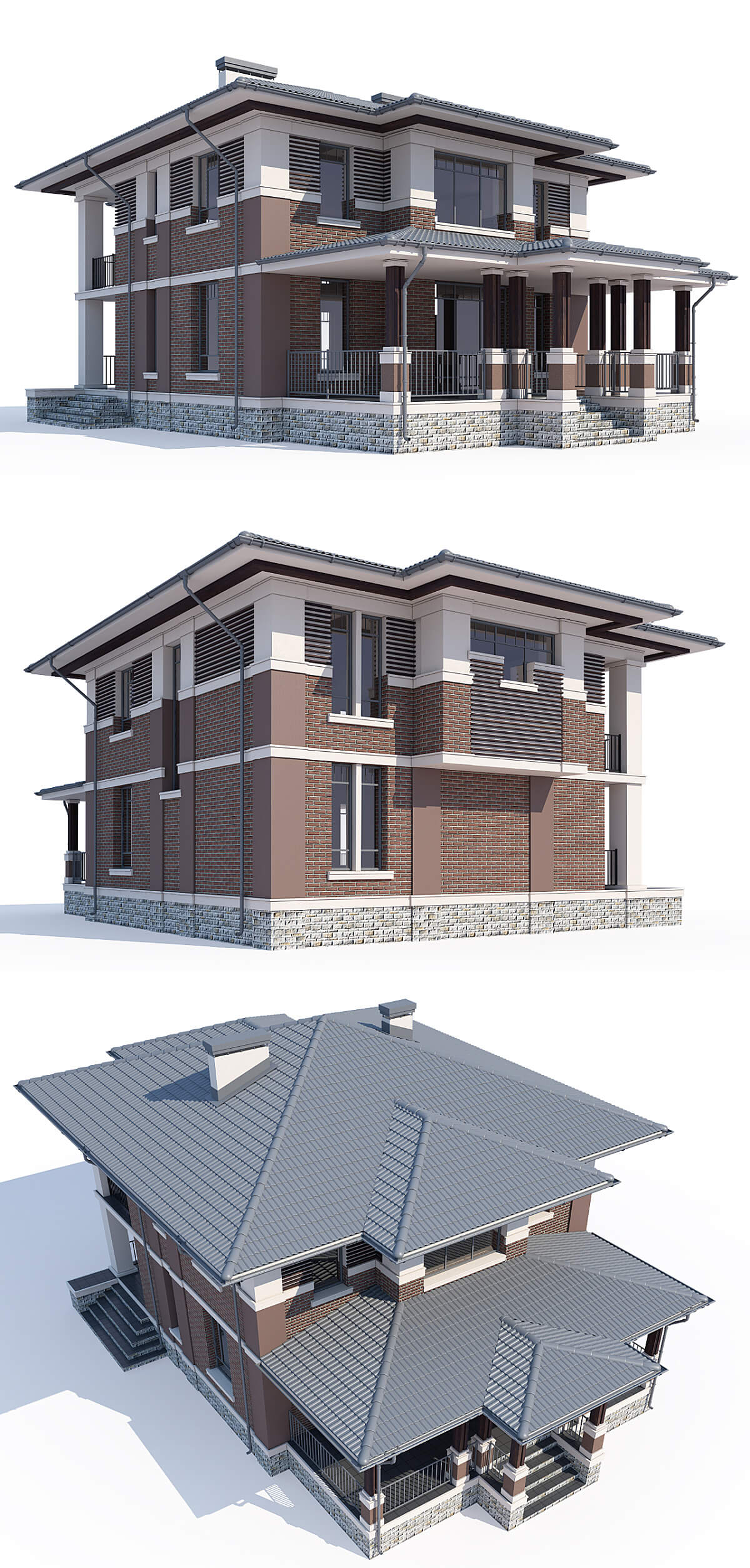 双层房屋住宅建筑3D模型（FBX,MAX）