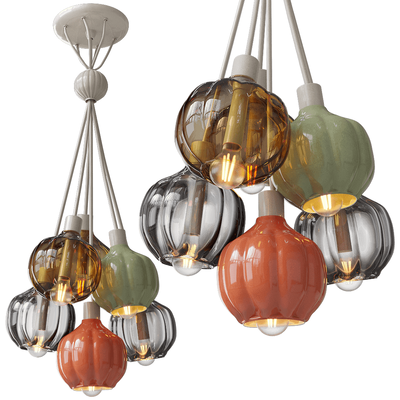 Ferroluce C2646彩色陶瓷球组合吊灯3D模型（OBJ,FBX,MAX）