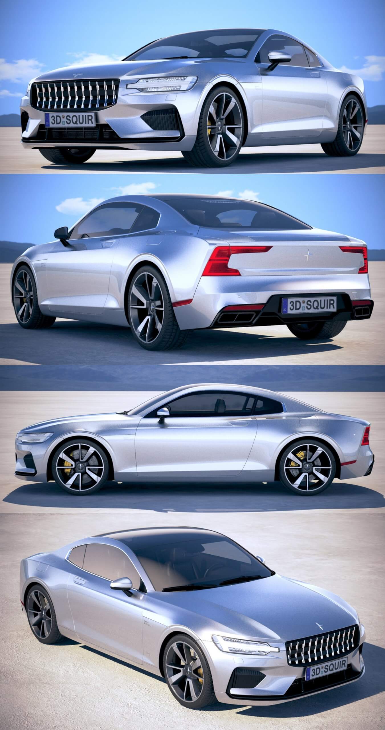 2020款极星Polestar 1跑车3D模型（OBJ,FBX,MAX）