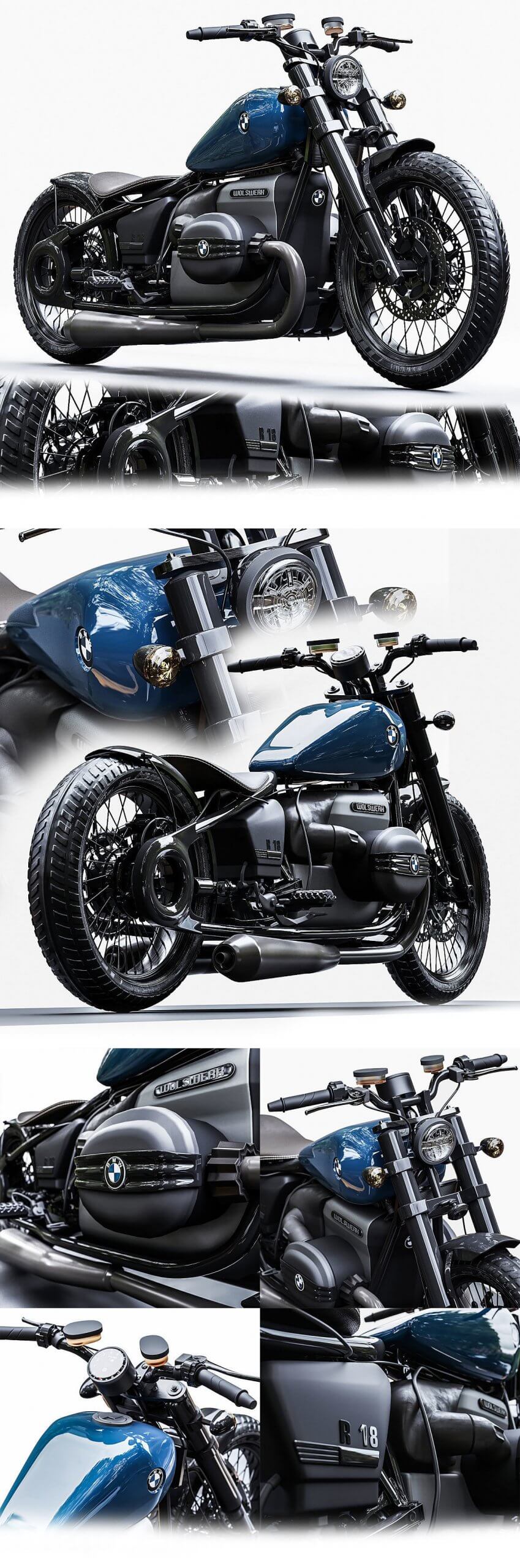 BMW R18 Rubber摩托车3D模型（OBJ,FBX,MAX）