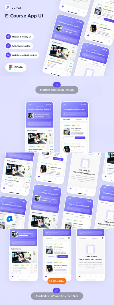 在线课程应用APP UI KIT (FIG)