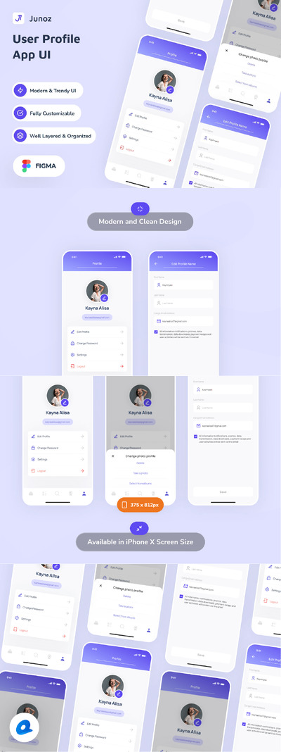 用户配置文件应用APP UI KIT (FIG)