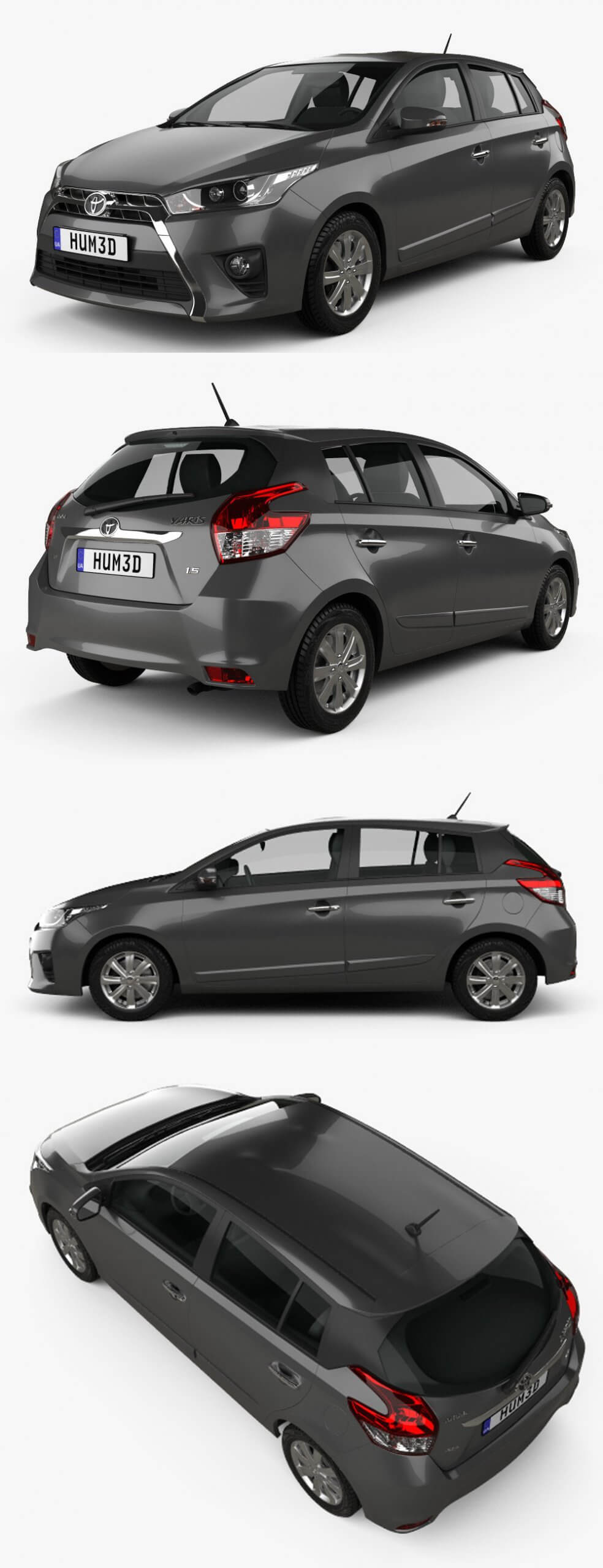 2016款丰田Toyota Yaris SE plus SUV汽车3D模型（OBJ,FBX,MAX）