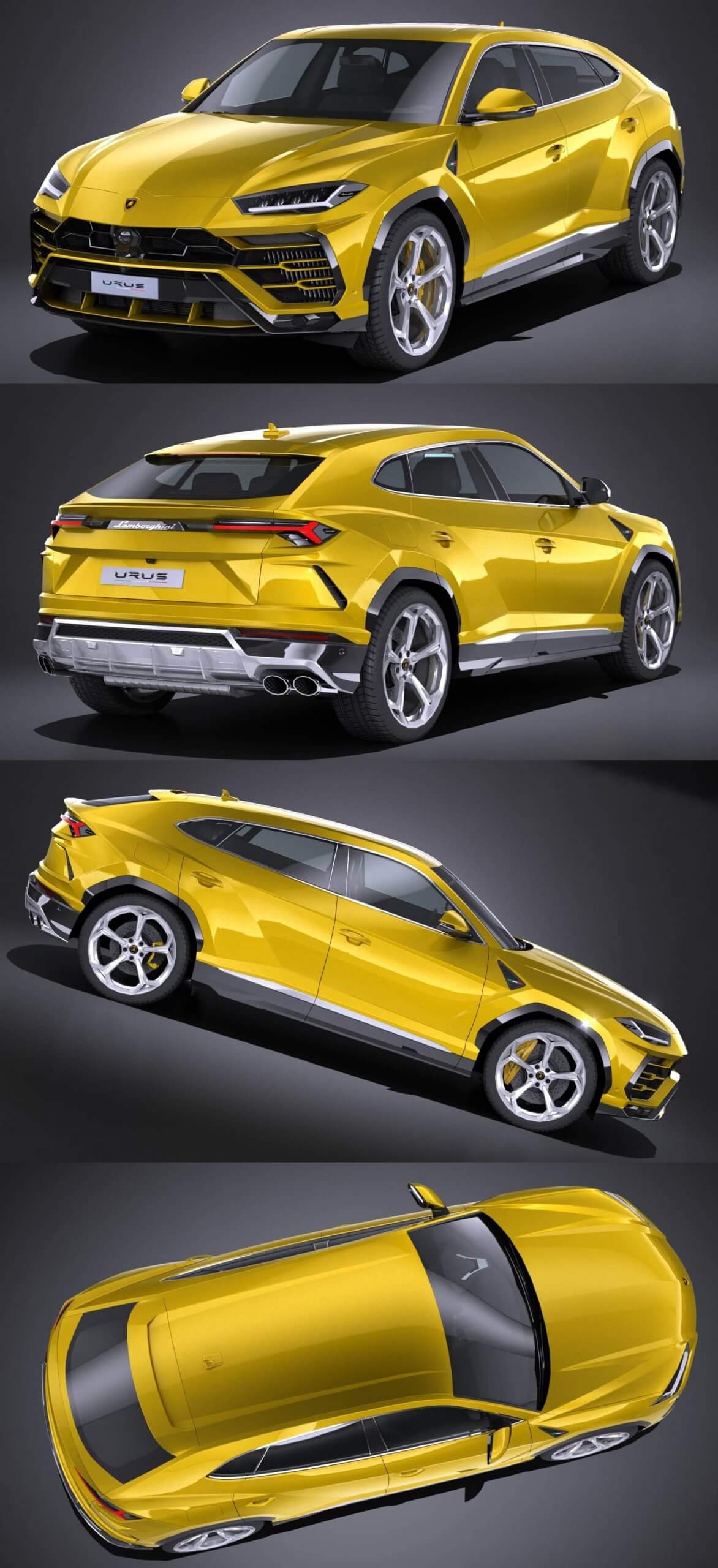 2019款兰博基尼Lamborghini Urus SUV汽车3D模型（OBJ,FBX,MAX）
