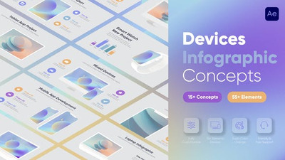 电子设备样机信息图表数据演示视频AE模板 (AEP)