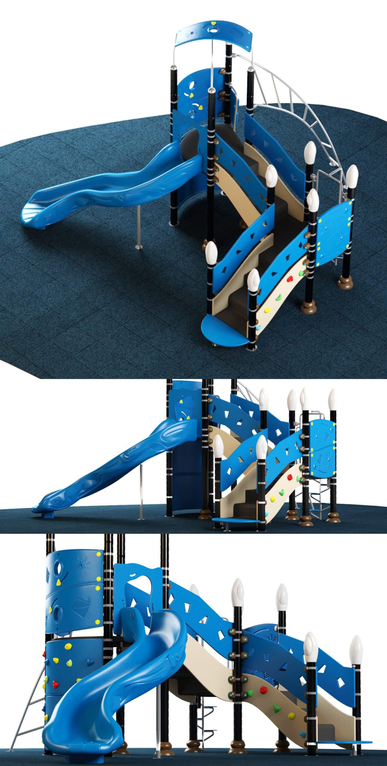 带滑梯的儿童游乐场 儿童乐园3D模型（FBX,MAX）