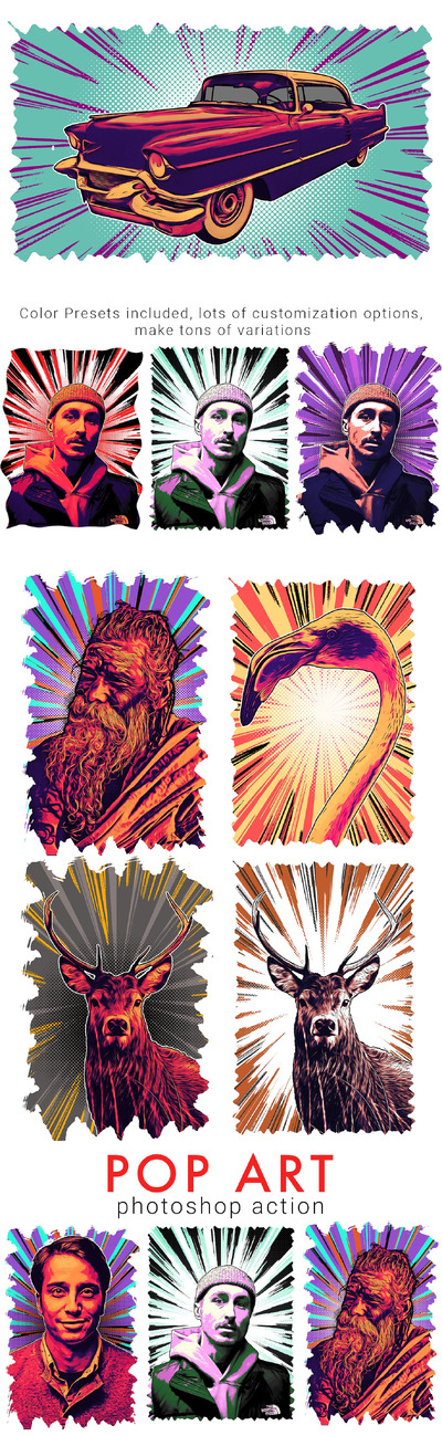 🔴时尚高端波普艺术Photoshop动作预设