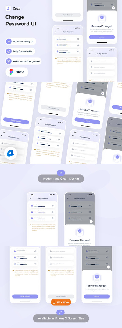 Zeca-更改密码应用APP UI KIT (FIG)