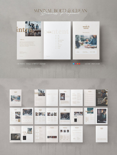 🔴时尚高端专业的高品质商业提案画册宣传册杂志设计模板-AI, EPS, INDD, PSD, PDF