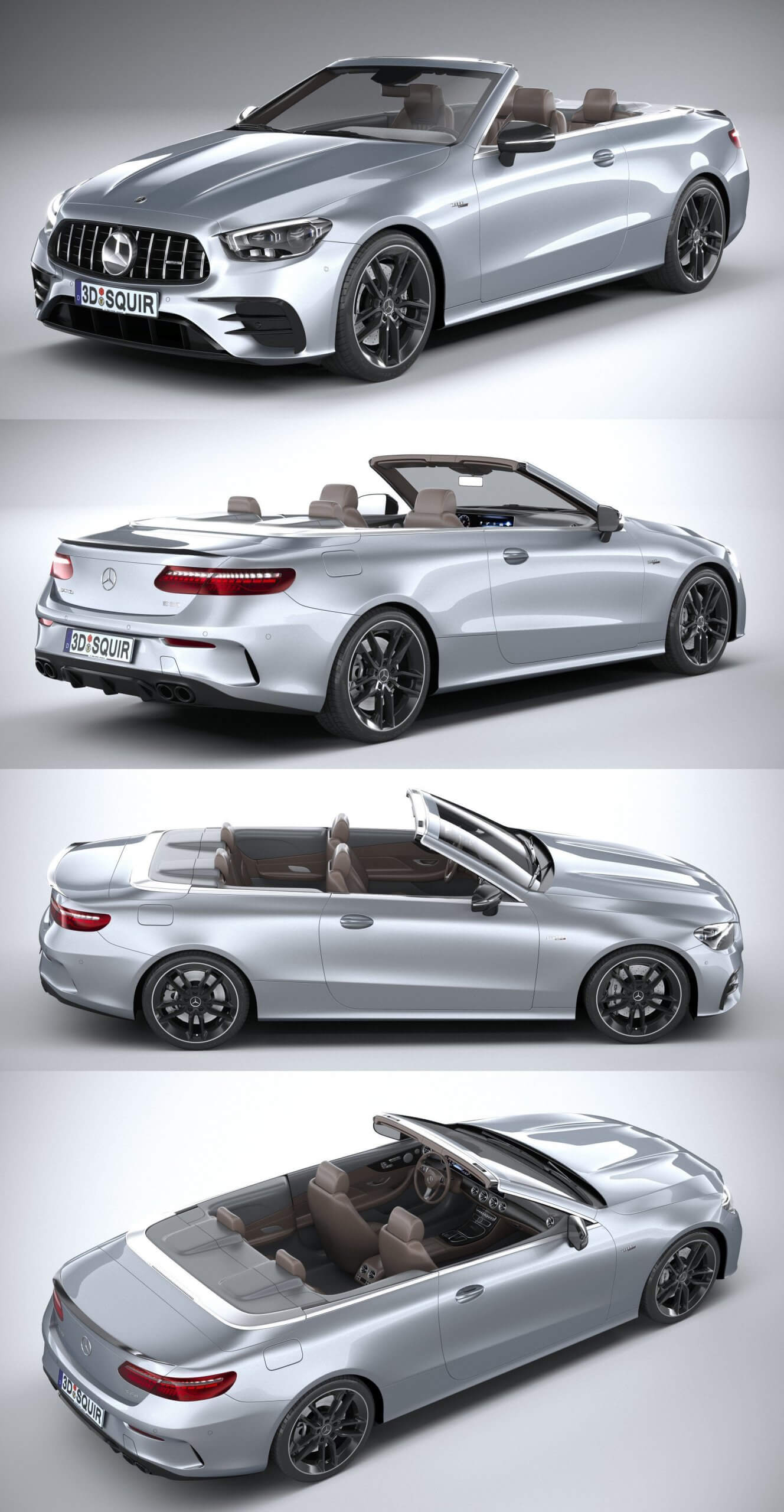 2021奔驰Mercedes E53 Cabrio AMG敞篷汽车3D模型（FBX）
