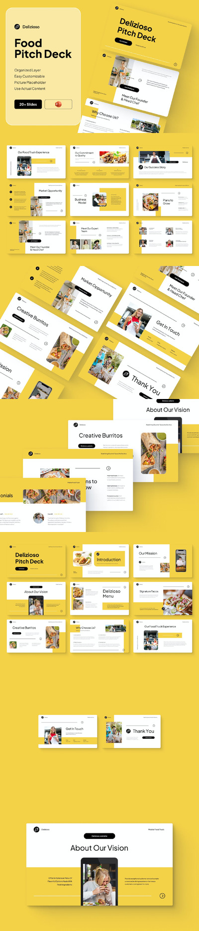 美食演讲幻灯片PPT模版 (PPTX)