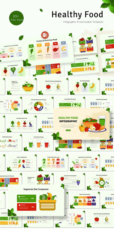 健康食品信息图 PPT模版 (PPT,PPTX)